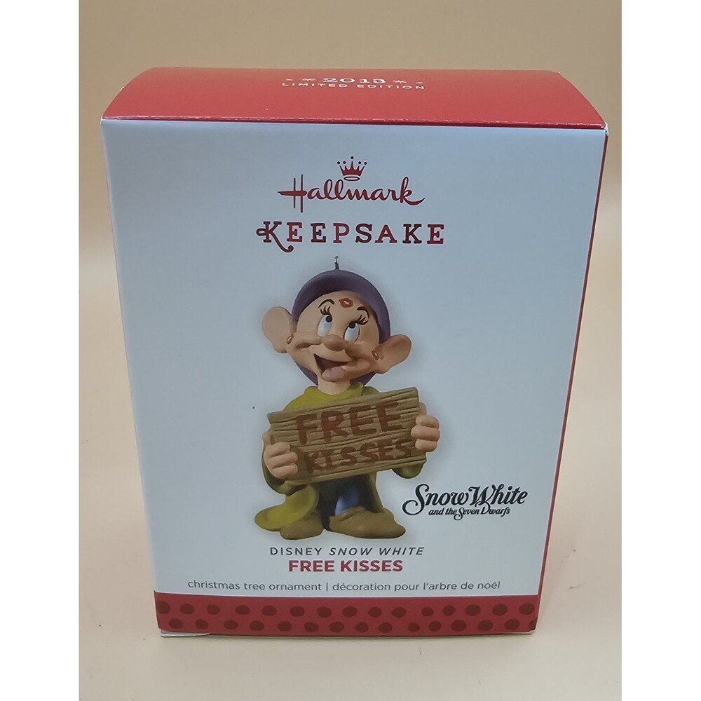 FREE KISSES Dopey Ltd Edition Snow White Dwarfs Hallmark Keepsake Ornament 2013